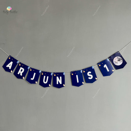 Personalised Space theme / Galaxy theme party - Personalised with any text or Number Custom Banner