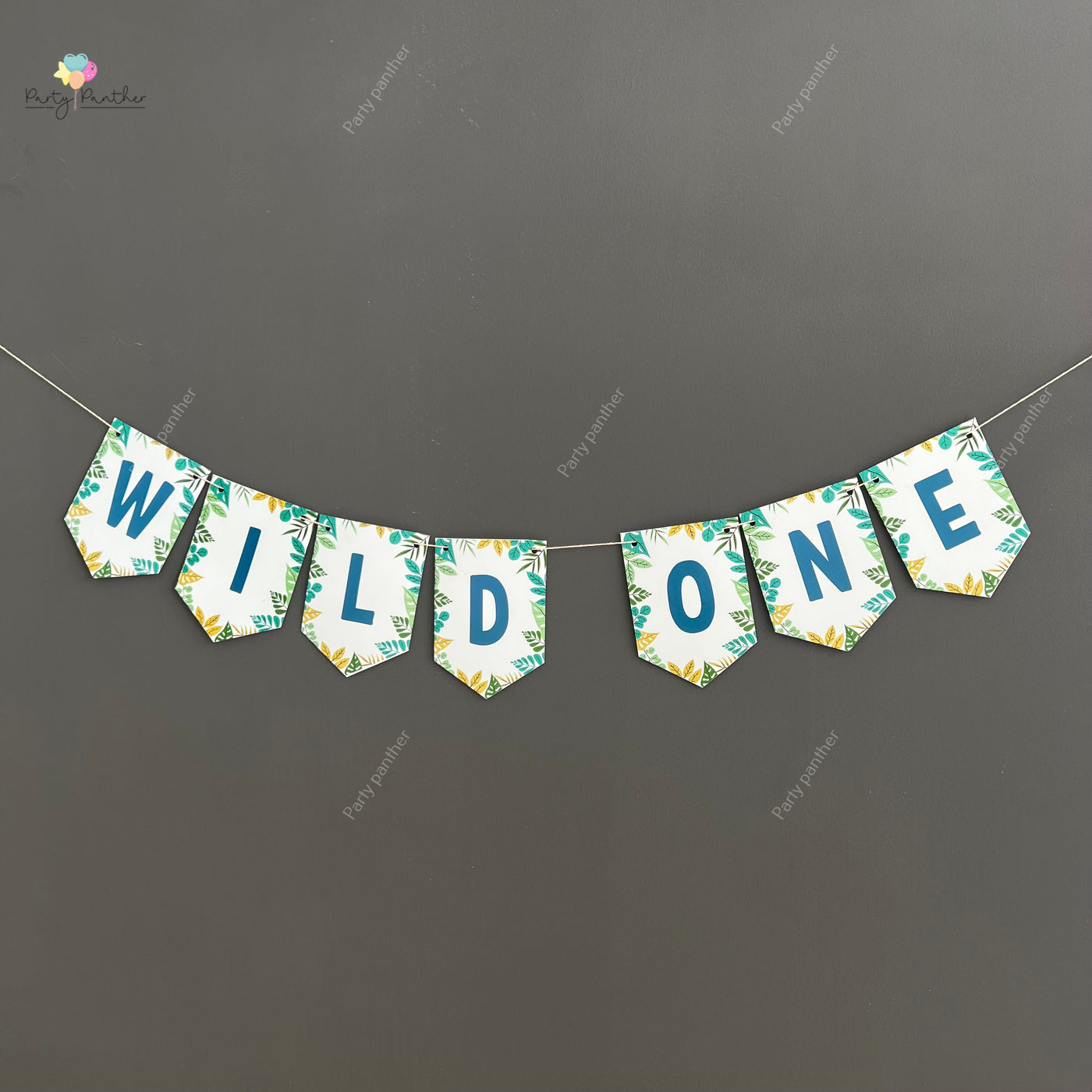 Personalised Wild One Birthday, Safari, Jungle Theme Banner - Personalised with any text or Number Custom Banner