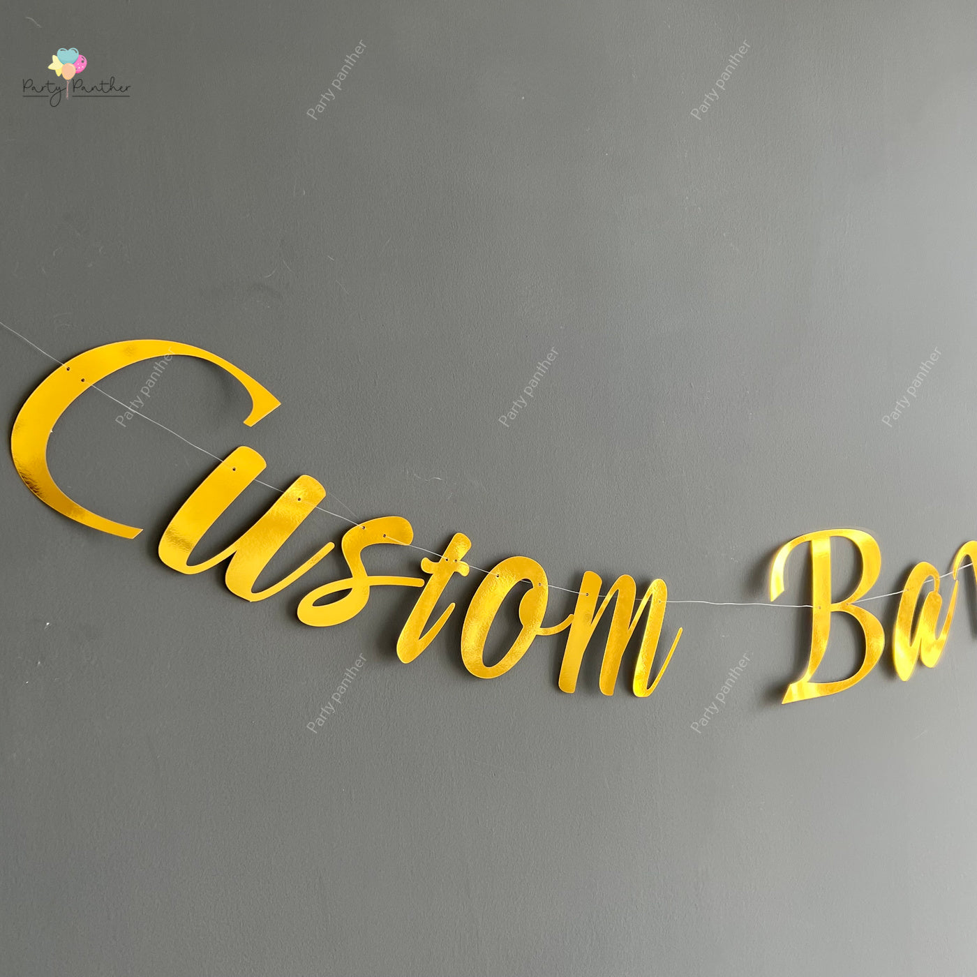 Customized Cursive Metallic Gold Banner - Personalized Handmade party decorations for all occasions