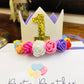 First Birthday Crown, Floral crown, Birthday crown, crown, party hat, 1st birthday crown, cake smash props, purple birthday crown, girls birthday crown