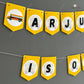 Personalised Bus Birthday Theme, Wheels on the bus Theme Banner - Personalised with any text or Number Custom Banner