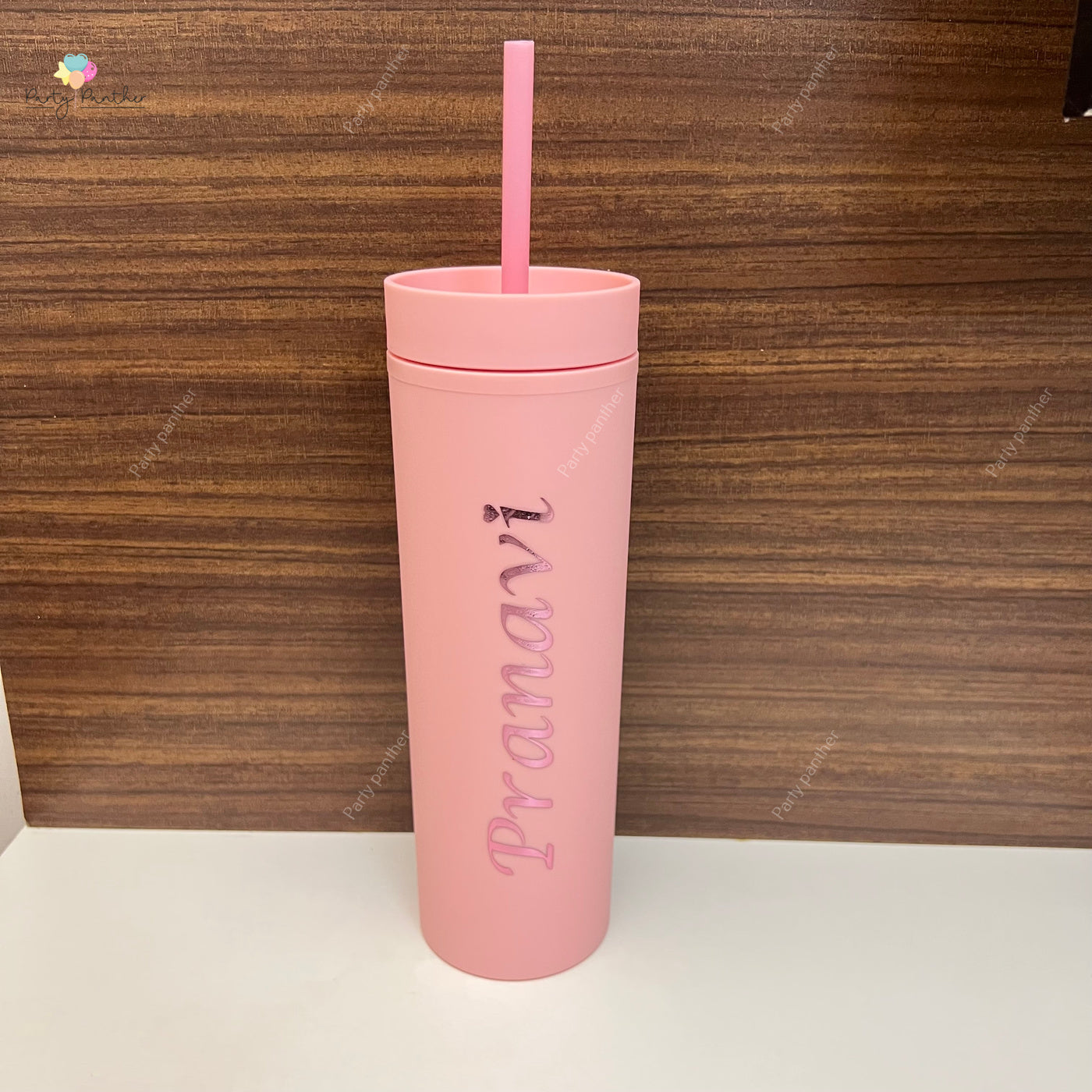 Personalized Double Wall Tumbler Pink,500ml - Unique gift