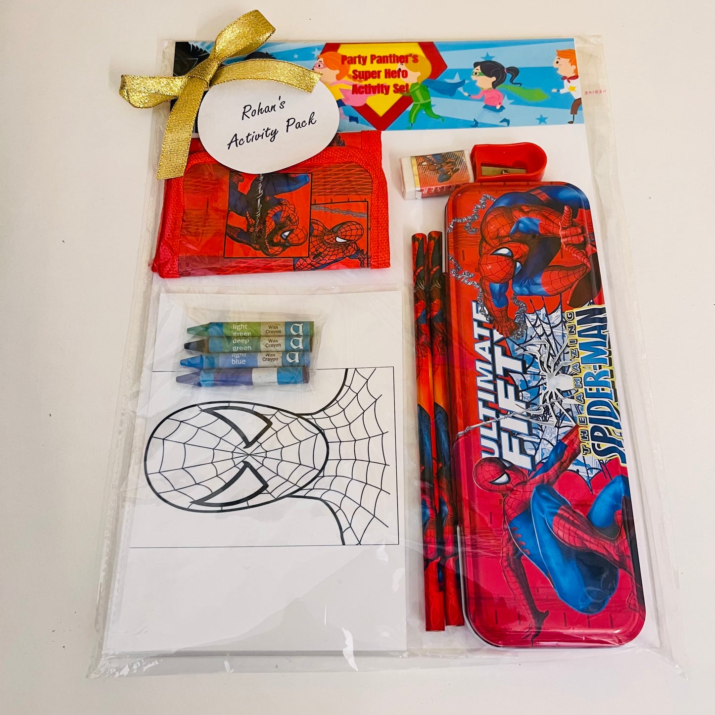Superhero inspired Activity pack Personalised - Children's Activity Pack Pre-Filled Party Bag