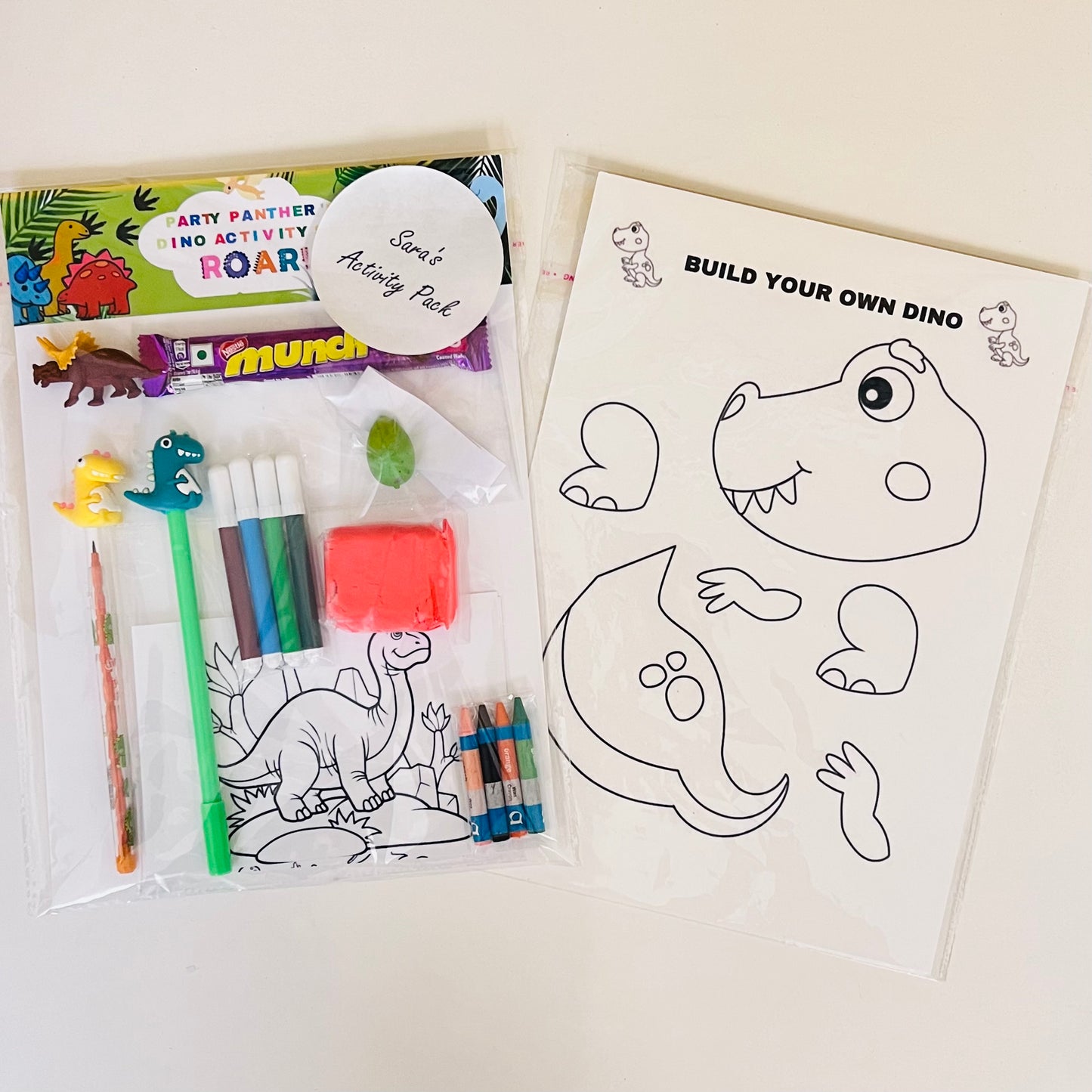Dinosaur Activity pack Personalised - Children's Activity Pack Pre-Filled Party Bag