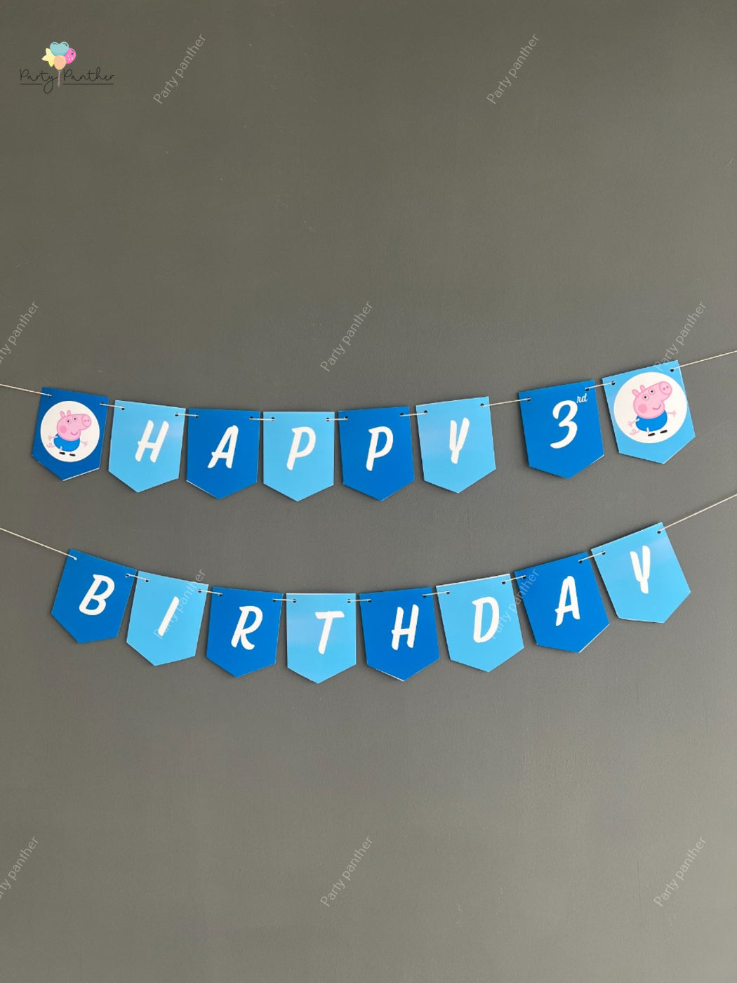 Personalised George pig theme birthday banner - Personalised with any text or Number Custom Banner