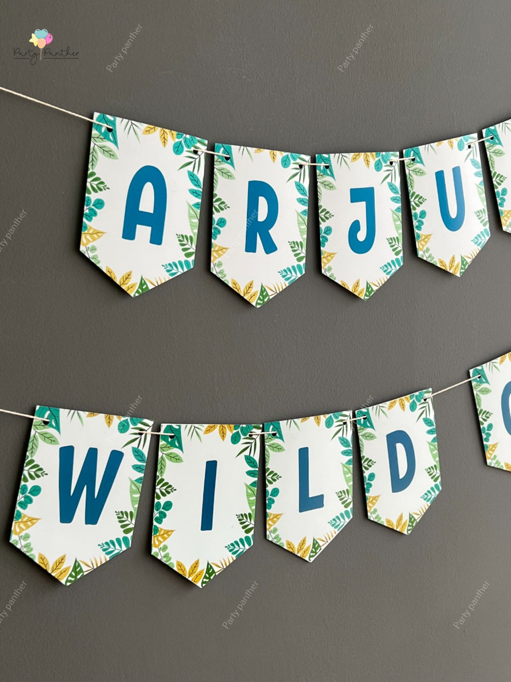 Personalised Wild One Birthday, Safari, Jungle Theme Banner - Personalised with any text or Number Custom Banner