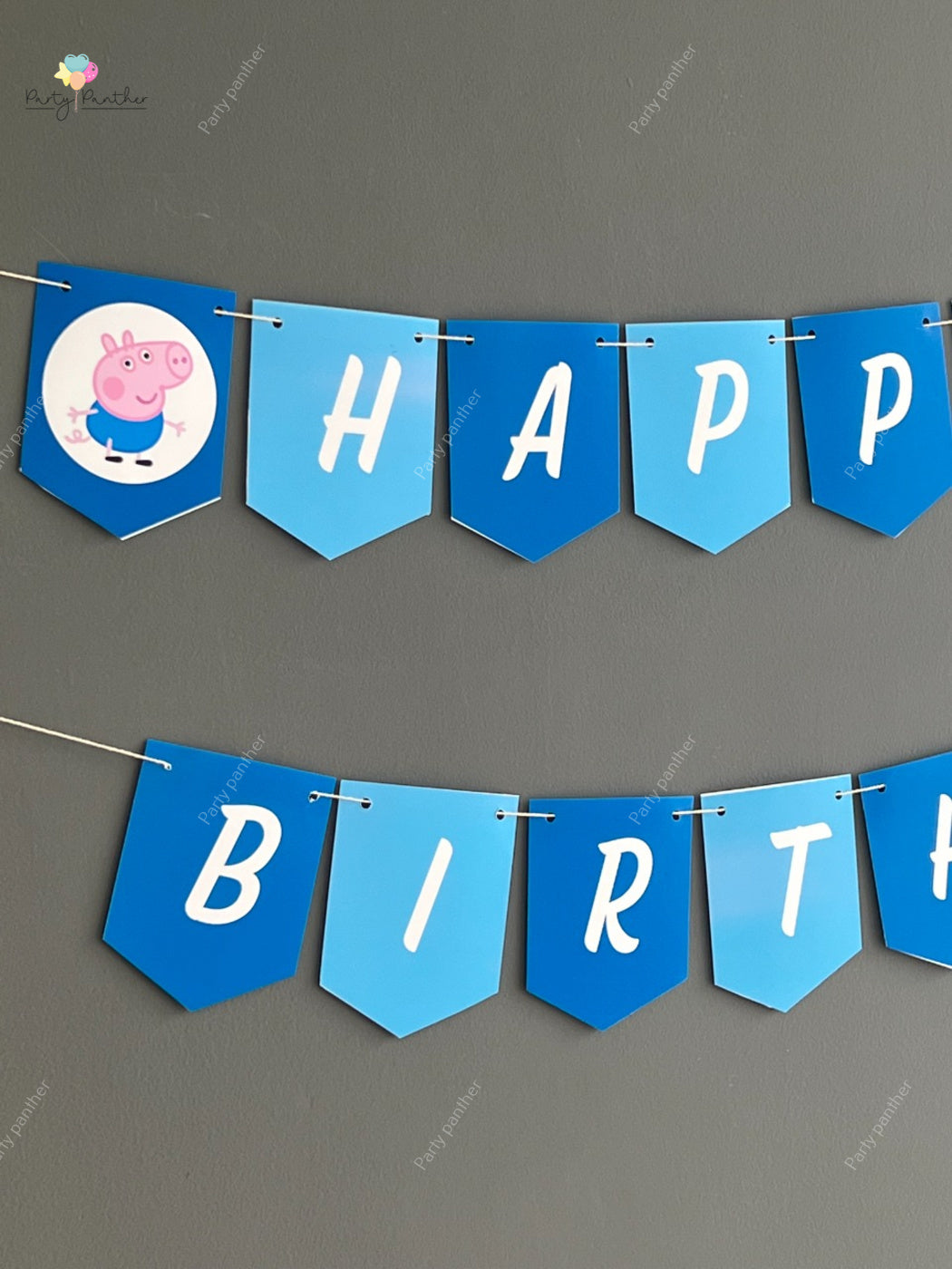 Personalised George pig theme birthday banner - Personalised with any text or Number Custom Banner